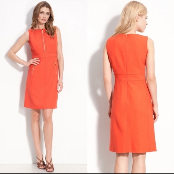 Tory Burch Orange Midi Dress - Picture 2 of 9